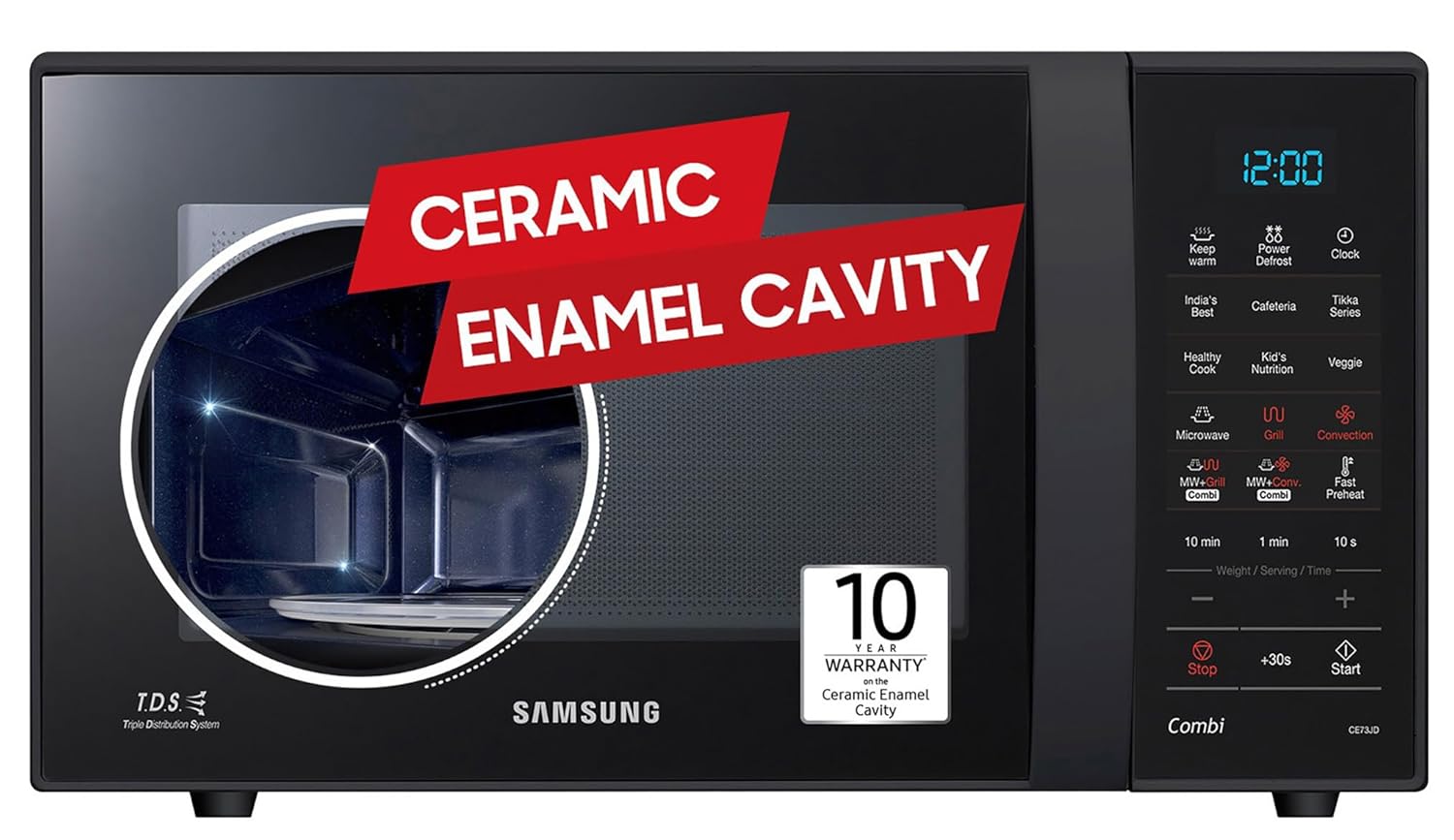 Samsung 21 L Ceramic Enamel Cavity Convection Microwave Oven CE73JD-B1